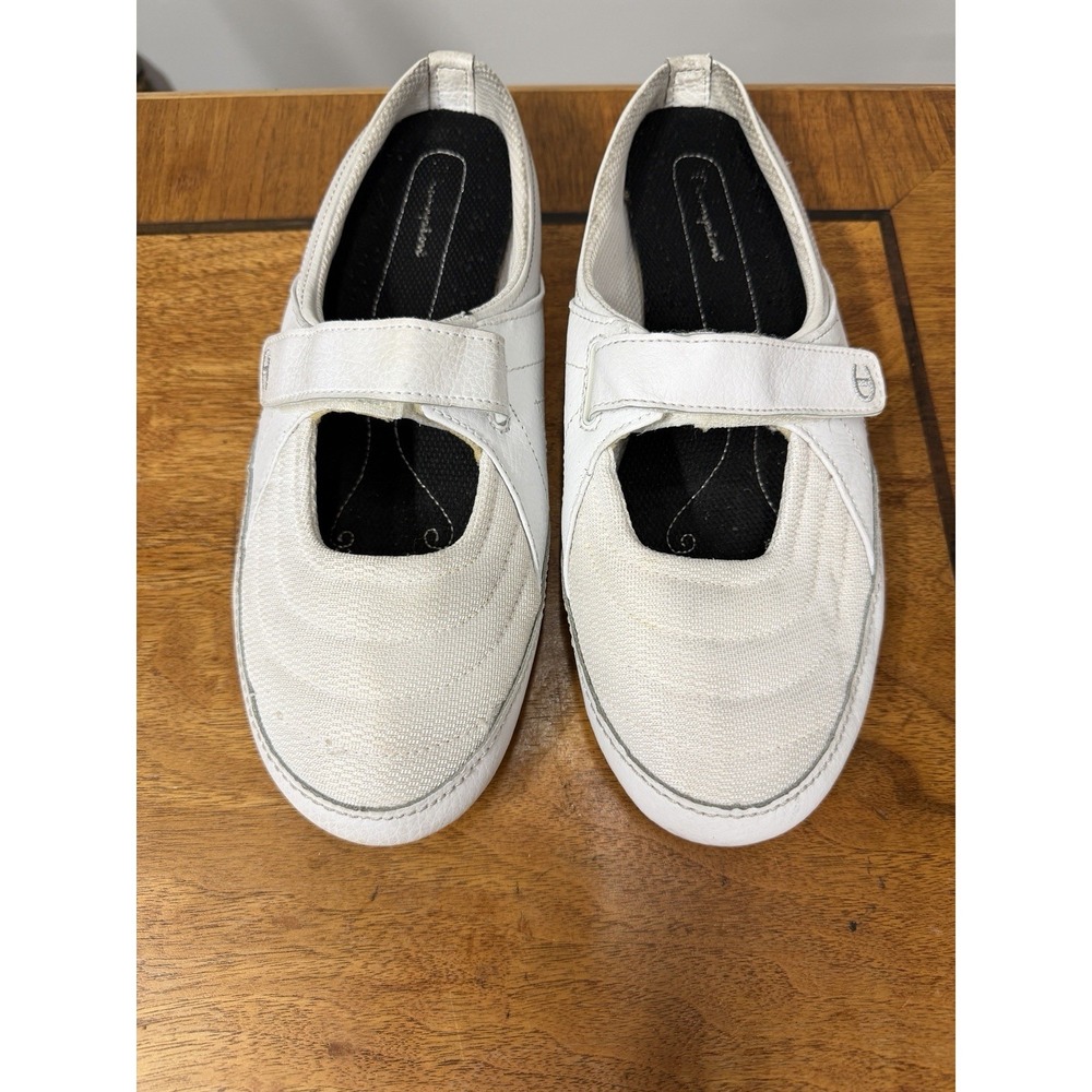 Vtg Y2K Champion Women's 10 M White Mary Jane Leather Fabric Low‎ Sneakers Traîn